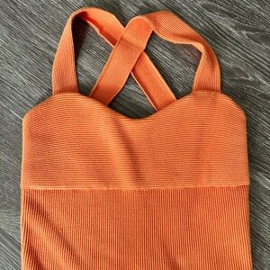 NWOT Abercrombie & Fitch Orange Ribbed Halter Top